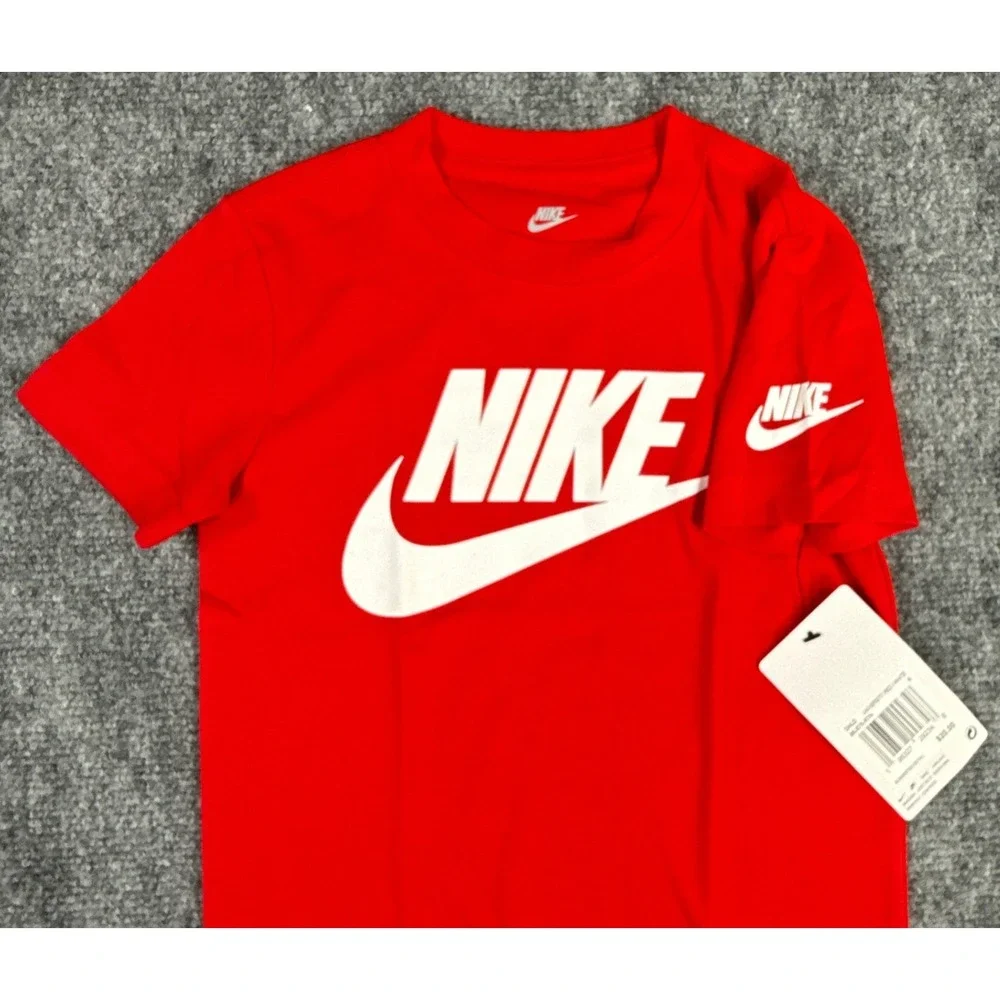 Nike Kids Size 4 XS Red Sportswear Futura Logo T-Shirt NWT